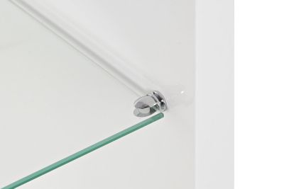 Meuble TV en MDF avec vitre, 140 x 40 x 50 cm, blanc