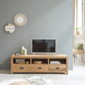 Meuble TV en teck recyclé massif 160 cm