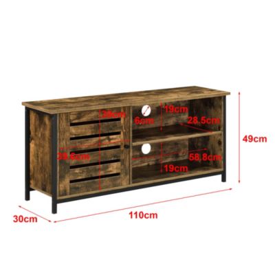 Meuble TV Engerdal 49 x 110 x 30 cm Effet Bois Foncé en.casa