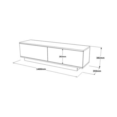 Meuble TV Goro, Buffet de salon, Armoire basse pour TV, Base murale de rangement, 140x36h38 cm, Noir