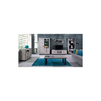 Meuble TV grand modèle MALAGA - Coloris chêne Wellington - 170 x 45 x 48 cm