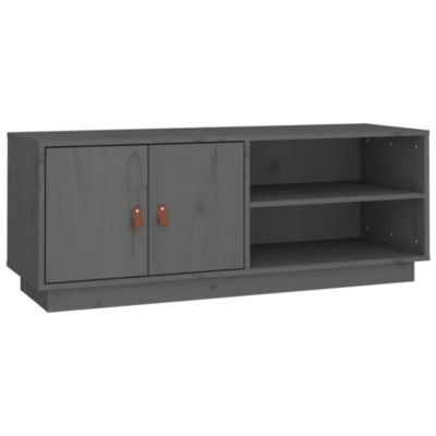 Meuble TV Gris 105x34x40 cm Bois de pin massif - Prolenta Premium