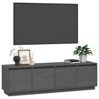 Meuble TV Gris 156x37x45 cm Bois de pin massif - Prolenta Premium