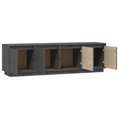 Meuble TV Gris 156x37x45 cm Bois de pin massif - Prolenta Premium