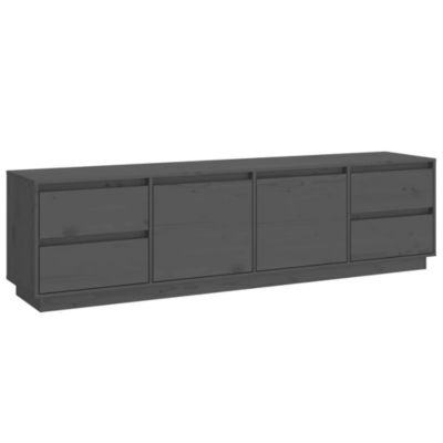 Meuble TV Gris 176x37x47,5 cm Bois de pin massif - Prolenta Premium