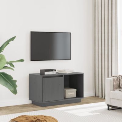 Meuble TV Gris 74x35x44 cm Bois de pin massif - Prolenta Premium
