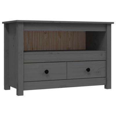 Meuble TV Gris 79x35x52 cm Bois de pin massif - Prolenta Premium