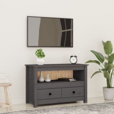 Meuble TV Gris 79x35x52 cm Bois de pin massif - Prolenta Premium