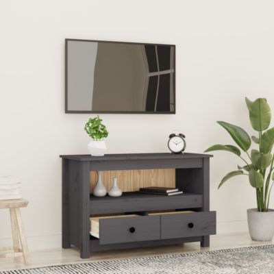 Meuble TV Gris 79x35x52 cm Bois de pin massif - Prolenta Premium
