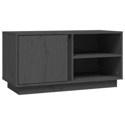 Meuble TV Gris 80x35x40,5 cm Bois de pin massif - Prolenta Premium