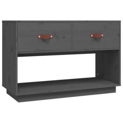 Meuble TV Gris 90x40x60 cm Bois de pin massif - Prolenta Premium