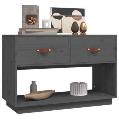 Meuble TV Gris 90x40x60 cm Bois de pin massif - Prolenta Premium