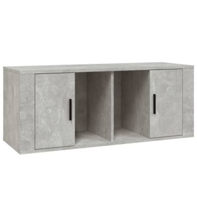 Meuble TV Gris béton 100x35x40 cm Bois d'ingénierie - Prolenta Premium