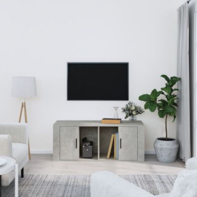 Meuble TV Gris béton 100x35x40 cm Bois d'ingénierie - Prolenta Premium