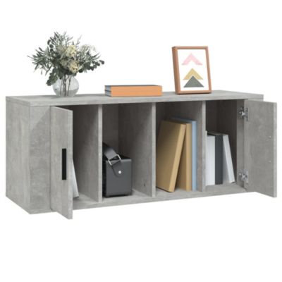 Meuble TV Gris béton 100x35x40 cm Bois d'ingénierie - Prolenta Premium