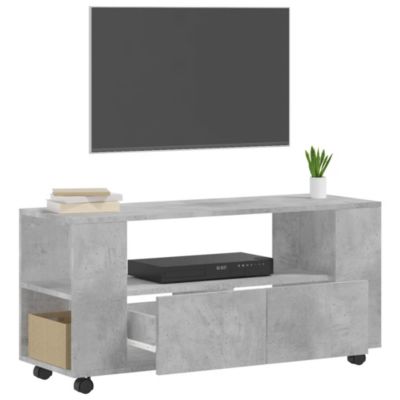 Meuble TV gris béton 102x34,5x43 cm bois d'ingénierie - Prolenta Premium