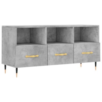 Meuble TV gris béton 102x36x50 cm bois d'ingénierie - Prolenta Premium
