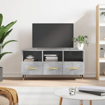 Meuble TV gris béton 102x36x50 cm bois d'ingénierie - Prolenta Premium