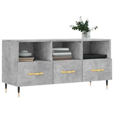 Meuble TV gris béton 102x36x50 cm bois d'ingénierie - Prolenta Premium