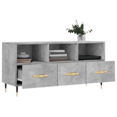 Meuble TV gris béton 102x36x50 cm bois d'ingénierie - Prolenta Premium