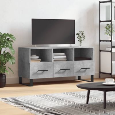 Meuble TV gris béton 102x36x50 cm bois d'ingénierie - Prolenta Premium
