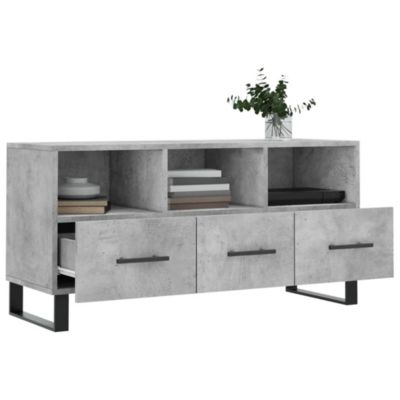 Meuble TV gris béton 102x36x50 cm bois d'ingénierie - Prolenta Premium