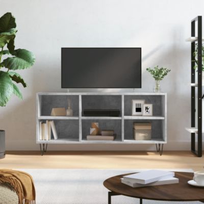 Meuble TV gris béton 103,5x30x50 cm bois d'ingénierie - Prolenta Premium
