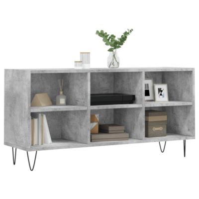 Meuble TV gris béton 103,5x30x50 cm bois d'ingénierie - Prolenta Premium