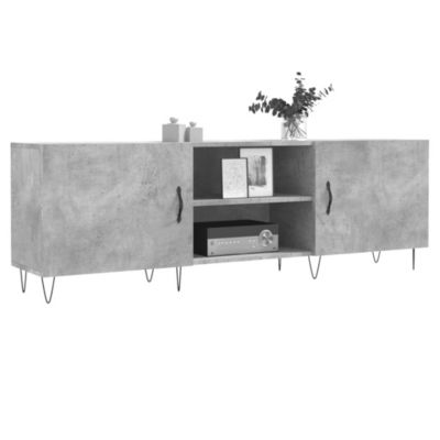 Meuble TV gris béton 150x30x50 cm bois d'ingénierie - Prolenta Premium