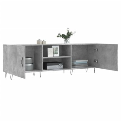 Meuble TV gris béton 150x30x50 cm bois d'ingénierie - Prolenta Premium