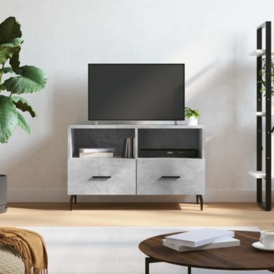 Meuble TV Gris béton 80x36x50 cm Bois d'ingénierie - Prolenta Premium