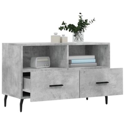 Meuble TV Gris béton 80x36x50 cm Bois d'ingénierie - Prolenta Premium