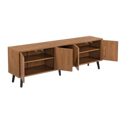 Meuble TV Hedemora 140 x 30 x 46 cm Effet Bois Foncé en.casa