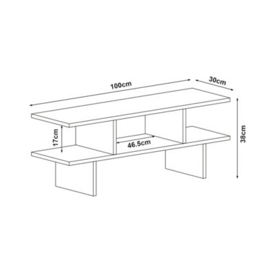 Meuble TV Heim panneau de particules 100 x 30 x 38 cm anthracite en.casa