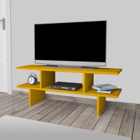 Meuble TV Heim panneau de particules 100 x 30 x 38 cm jaune en.casa