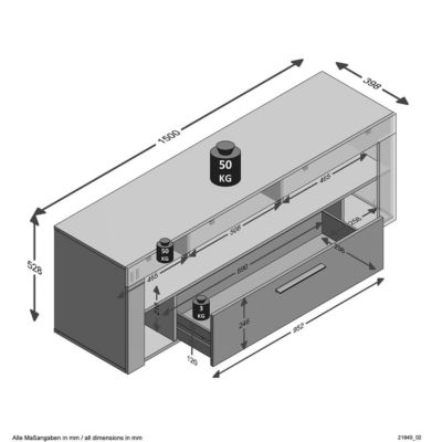 Meuble TV / HI-FI 1 Tiroir L150 cm - Vibio