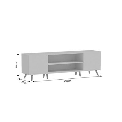 meuble tv icarus blanc-naturel 150x32x46 cm