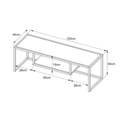 Meuble TV Isokyrö en métal 120 x 40 x 40 cm noir en.casa