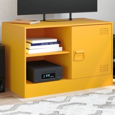 Meuble TV jaune moutarde 67x39x44 cm acier - Prolenta Premium