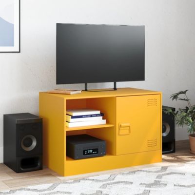 Meuble TV jaune moutarde 67x39x44 cm acier - Prolenta Premium