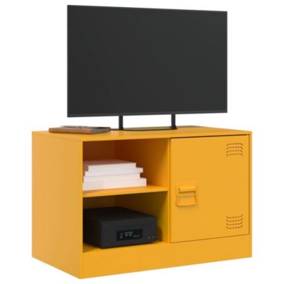 Meuble TV jaune moutarde 67x39x44 cm acier - Prolenta Premium