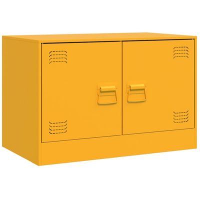 Meuble TV jaune moutarde 67x39x44 cm acier - Prolenta Premium