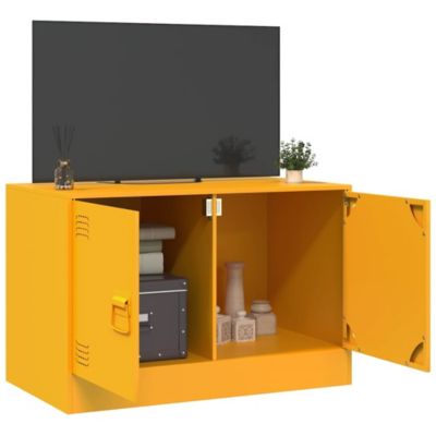 Meuble TV jaune moutarde 67x39x44 cm acier - Prolenta Premium