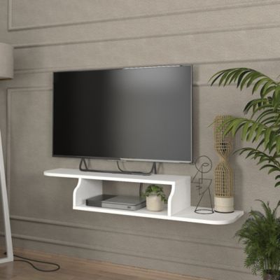 Meuble TV Kershaby mural 120 x 30 x 19 cm blanc en.casa