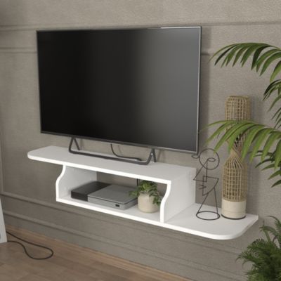Meuble TV Kershaby mural 120 x 30 x 19 cm blanc en.casa