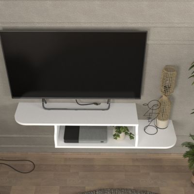 Meuble TV Kershaby mural 120 x 30 x 19 cm blanc en.casa