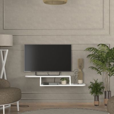 Meuble TV Kershaby mural 120 x 30 x 19 cm blanc en.casa