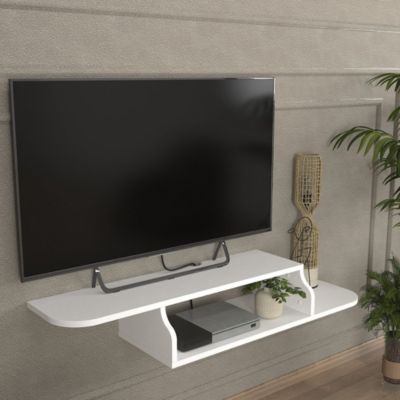 Meuble TV Kershaby mural 120 x 30 x 19 cm blanc en.casa