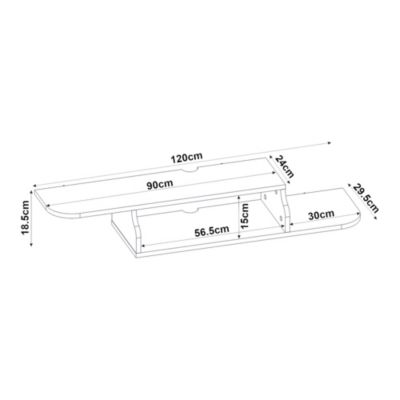 Meuble TV Kershaby mural 120 x 30 x 19 cm blanc en.casa