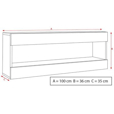 Meuble TV Komodee TIVOLI RTV2 Espace ouvert - Blanc Blanc 35 x 100 x 36 cm